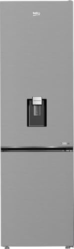 Beko B5RCNA406DHXB1 Kühl-/Gefrierkombination freistehend, 355 l Gesamtrauminhalt, 203,5 cm Höhe, No Frost & AeroFlow, Wasserspender mit Tank, ProSmart Inverter Kompressor, leise 35 dB, Edelstahl-Look