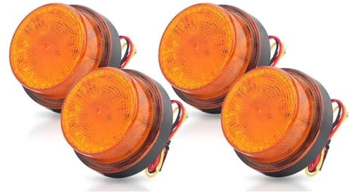 NYSQOFMB Luz Indicadora Luz De Advertencia Estroboscópica LED 24 V Para Coche, Luces Posición Laterales Giratorias Para Furgoneta, Camión, Autobús Intermitentes Retrovisor(4pcs)