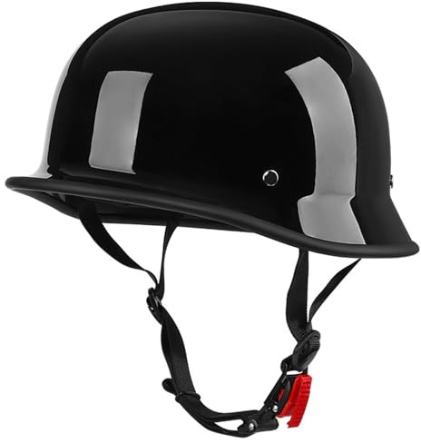 Retrò Elmetto Tedesco Caschi Cromwell Motociclista ECEDOT Omologato Mezzo Casco Moto Caschi Jet E Demi-Jet Casco A Scodella Aperto Casco Alta Qualità Adulti Uomini Donne D,L:59-60CM