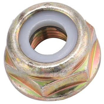 Funien Trimmer Nut, M10x1.25 Left Hand Thread Gold Metal Nut, Convenient and Easy to Install, Very Practical Accessory for Trimmer Brush Cutter, Fits Various Trimmers, Nut