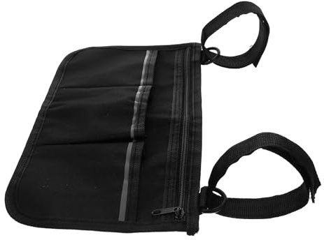 ARTSEWPLY Sacoche Latérale de Rangement pour Fauteuil Roulant en Tissu Oxford Noir avec Bandes Réfléchissantes, Pochette Multifonction pour Accoudoir, Compatible Déambulateur et Chariot