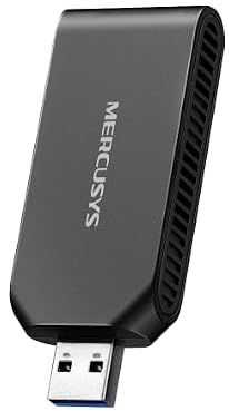 MERCUSYS MA70XM - AX1800 Adaptador USB WiFi 6 para PC, Dual Band 1201Mbps 5GHz + 574Mbps 2.4GHz, USB 3.0, MU-MIMO, WPA3, Retrocompatible 802.11ax/AC/a/b/g/n, Compatible con Windows 11/10