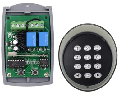 Akfldms Garage Door Opener 433MHZ Universal Rolling Code Receiver Wireless Numeric Keypad for Automatic Swing Gate Sliding Gate Control System