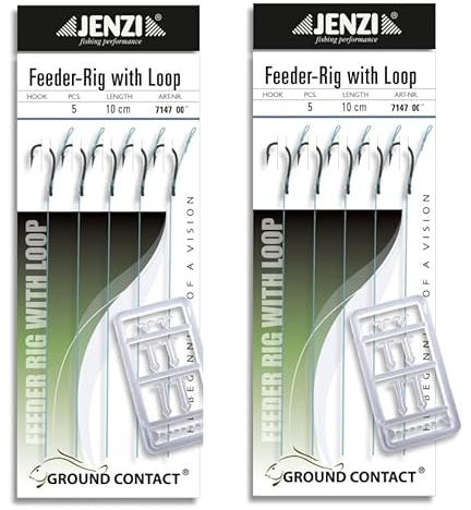 Set: 2 Packungen insgesamt 10 Stück Method Feeder von Jenzi - Vorfächer/Rig Hakengröße 6 oder 8 +gratis Petri Heil! Aufkleber