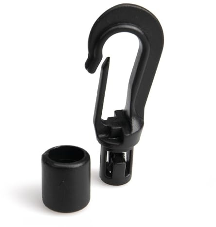 Paracord Planet Bungee-Seil-Endhaken – passend für 0,3 cm (1/8 Zoll) Gummiseile und Widerstandsbänder – Schwarz (20 Stück)