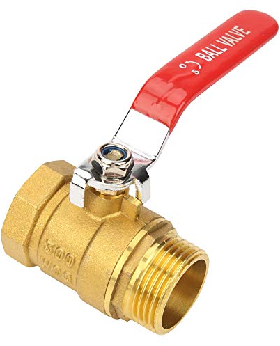 Akozon Valvola a Sfera Manicotto Livellato in Ottone DN25 Filettatura Maschio e Femmina 1 BSP per Acqua