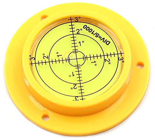 Chiloskit Nivel de burbuja circular circular de alta precisión de 90 mm con agujeros de montaje Rv Camper