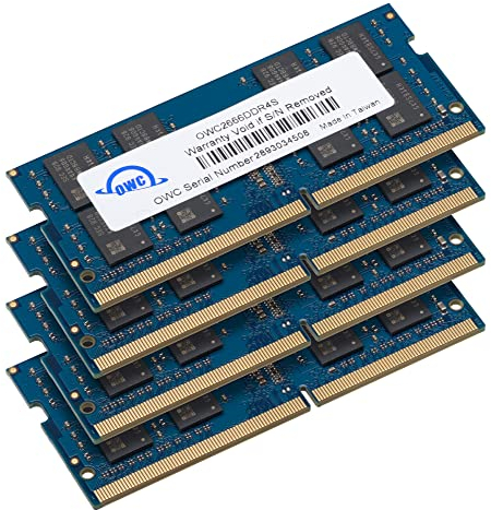 OWC 64GB (4 x 16GB) 2666MHz DDR4 PC4-21300 SO-DIMM Actualización de Memoria de 260 Pines, (OWC2666DDR4S64S), para 2019 iMac de 27 Pulgadas (iMac19,1) y PC portátiles de 27 Pulgadas