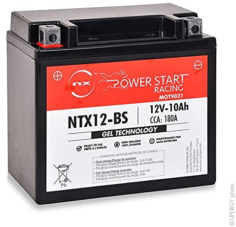 NX-Quad Batterie-Blei GEL-12V-10Ah-Kompatibel mit: ETX12-BS ; ETX12BS ; FTX12-BS ; FTX12BS ; YTX12-BS ; YTX12BS ; CBTX12-BS ; MTX10-BS