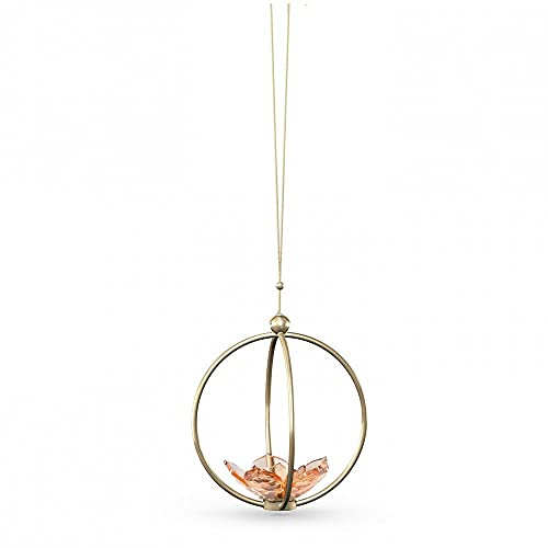 Swarovski Garden Tales Magnolie Kugel Ornament Orange, klein, aus gebürstetem Metall, Größe: 7 x 6.5 x 6.5 cm, 5557806