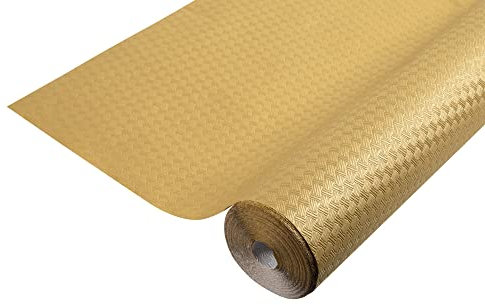 Pro Nappe - Ref 802057I - Mantel desechable en Papel gofrado - Gofrado único, estético y Profundo - Rollo de 20 M de Largo y 1,20 M de Ancho - Color Dorado Metalizado - Fabricado en Francia