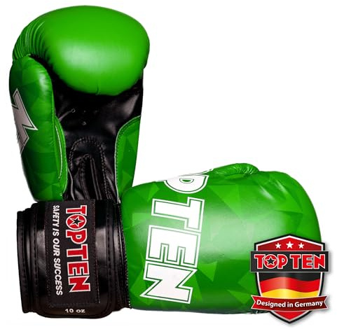 TOP TEN Boxhandschuhe Männer & Frauen Prism – Professionelle Box Handschuhe Herren mit dämpfendem PPS-Foam Padding für maximalen Schutz & Dämpfung – Premium Ausrüstung für Boxen 8oz, 10oz, 12oz