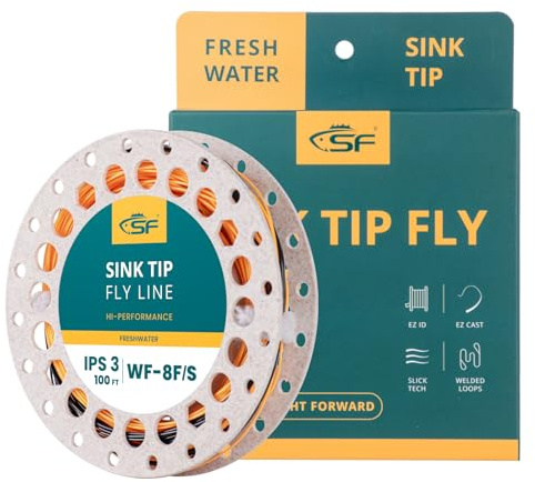 SF Hi-Viz Fliegenschnur Gewicht vorwärts schwimmende sinkende Linie mit sinkende Tipzeile WF8/S3