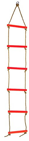 Échelle de corde d'escalade en plastique à six sections pour enfants, échelle suspendue pour balançoire, jouet d'échelle d'arbre pour enfants, équipement d'exercice pour jouet (rouge) échelle