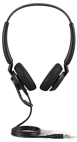 Jabra Engage 40 Wired Stereo Headset with Inline Call Control - Noise-Cancelling 2-Mic Technology, Ultra-Lightweight Design and USB-A Cable - MS Teams Certified, Works With All Other Platforms - Black