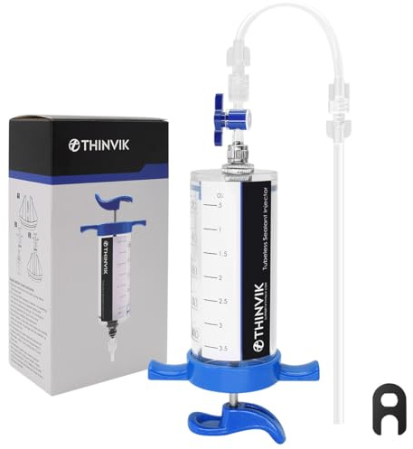 Thinvik 100ML/3.5 oz Bike Tubeless Sealant Injector for Stans No Tubes Sealant, Bicycle Tubeless Tire Sealant Syringe for Presta Schrader Valve Core