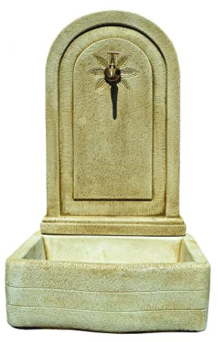 Fontaine de jardin mur en pierre Laurier extérieur 42 x 55 x 98 cm.