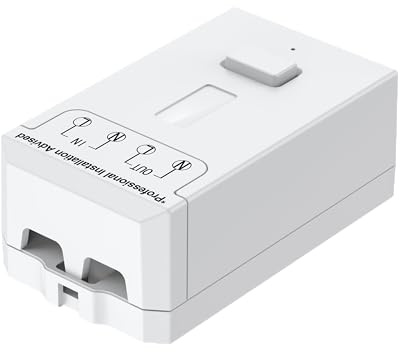 Kabelloses Lichtschalter-Set, Batterieloser 1000 W kinetischer RF-Schalter mit Empfänger mit 100 m Reichweite, wasserdichter IP65-Wandschalter (1-Kanal-Empfänger)