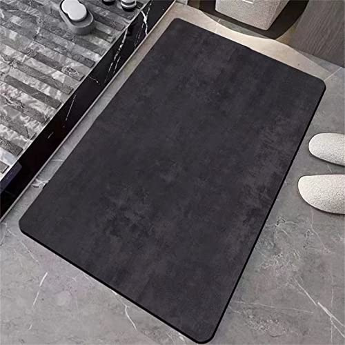 Alfombra Baño Antideslizante Suelo, Agua Súper Absorbente Secado Rápido Alfombra de Baño Bath Mat Rug Lavable, Alfombrilla de Baño Antideslizantes, 80x150cm Alfombras Baño Ducha, Cocina, Negro