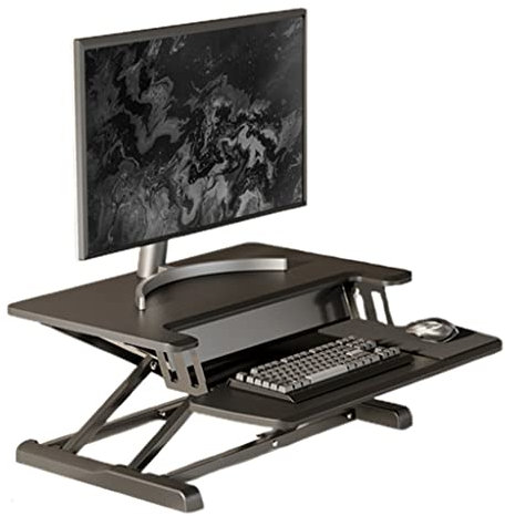 2-stufiger Stehpult-Konverter, Computer-Erhöhungsrahmen, höhenverstellbarer Sitz-Steh-Schreibtisch-Riser mit Organizer-Steckplatz und Telefonhalter for zwei Monitore, Geschenk ( Color : B , Size : 65*