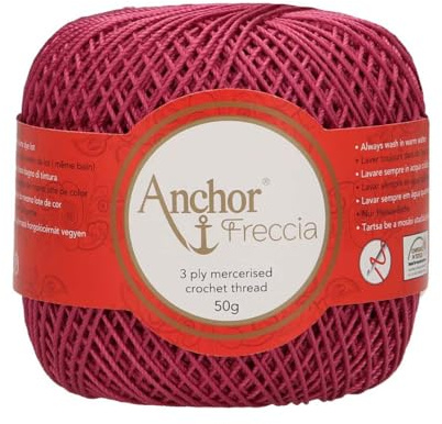 Anchor Häkelgarne, 100% Baumwolle, 68 rapberry, Stärke 6