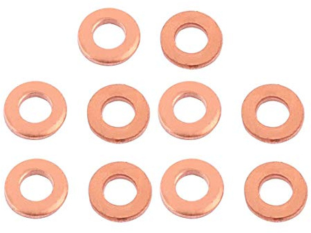10 arandelas de cobre para juntas de sellado, 6 mm x 10 mm x 1 mm