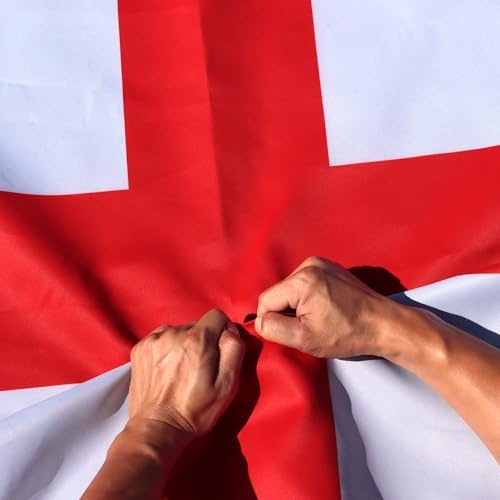 Anley Reißfeste, doppelseitige, dreilagige England-Flagge, 90 x 150 cm, lebendige Farben, Leinenkopf und knitterfrei, die stärksten und langlebigsten englischen Nationalflaggen, 90 x 150 cm