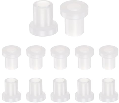 QUARKZMAN 12pz Cuscinetti 6,1mm Foro x 9,08mm OD x 13,2mm Lunghezza Bianco | Manicotto Flangiati Boccole in Plastica, Boccole Nylon