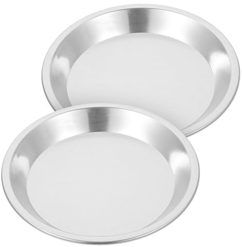 OUNONA 2pcs Pizza Plate Pie Plate Aluminum Alloy Non-Stick Baking Tray Heat-Resistant Oven Pan Restaurant Kitchen Baking Pan Multifunctional Round Tray