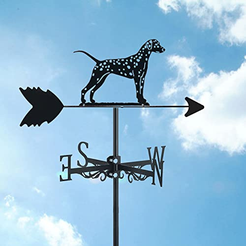ANCNA-U Terrier Dog Decoration Metal Weathervane for Roof Mount Weather Vane Wind Direction Indicator Kit for Barn Scene Yard Stake Home Garden Supplies Decor,Dalmatian