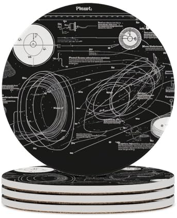 Untersetzer mit Physik-Druck, saugfähig, Keramik-Stein, Getränkeuntersetzer mit Halter, Keramik-Untersetzer mit Korkboden, 10,2 cm, Tischschutzmatte für Heimdekoration, Küche, Bar