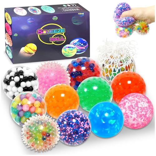 12 Pezzi Pallina Giocattoli Antistress, Palle Antistress Giocattoli da Decompressione Palline Antistress Squishy per Bambini e Adulti Riduzione Dell'ansia e Miglioramento Della Concentrazione