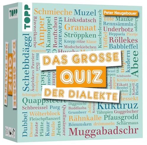 Das große Quiz der Dialekte. Entschlüsselt die schönsten Ausdrücke unserer Sprache. Mit authentischen Dialekten aus Deutschland, Österreich und der Schweiz. 2–8 Personen | ab 10 Jahren | 15 Minuten