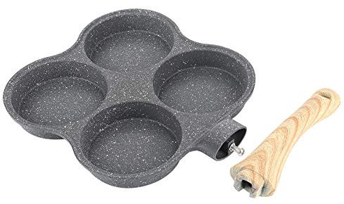 Lybunair Eierpfanne, 4 Tassen, klebefeste Frühstücksbratpfanne, Haushalts-Pfannkuchenbereiter, Spiegeleierkocher, geeignet für Gasherd und Induktionskochgeschirr