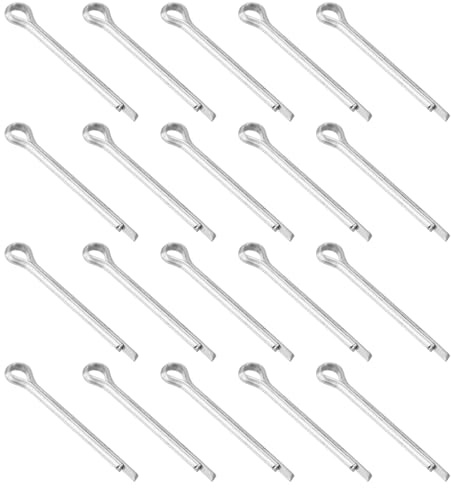 sourcing map 40Pcs 2.5mmx25mm Zinc-Plated Carbon Steel Cotter Pin, Split Pin Fastener Clips Split Cotter for Household Appliances, Sports Equipment, Car Mechanics Repair (White)