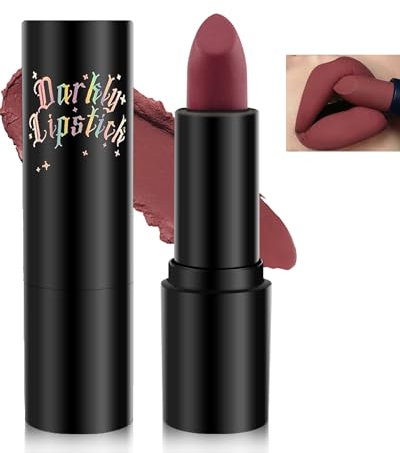 Rouge a Levre Mat Longue Tenue, Bourgogne Nourishing Rouges à Lèvres Waterproof Sans Transfert, Texture Créme et Mate, Couleur Intense Lip Tint, Très Pigmenté Lipstick Maquillage Femme, Végétalien-02