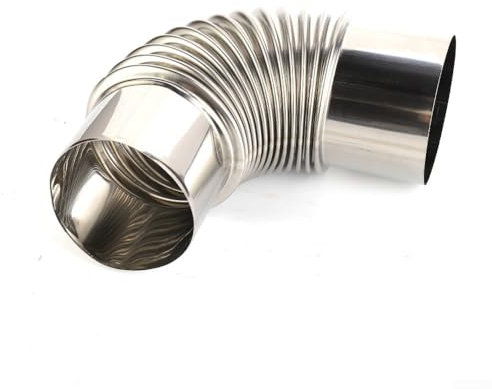 Tubo a gomito in acciaio inox, diametro 60 mm/70 mm/80 mm, curva a 90 gradi per stufe a legna e camini, per stufe a legna da campeggio all'aperto (60 mm)