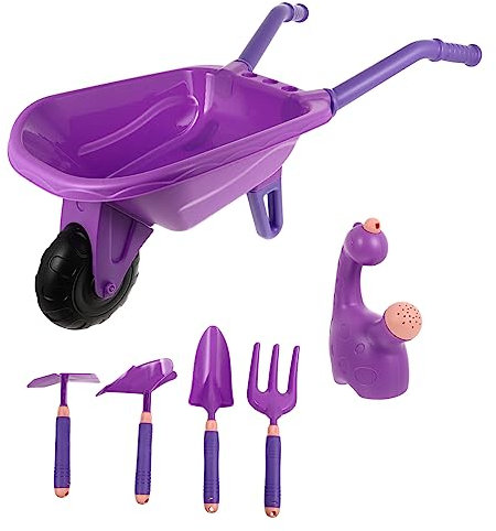 TOYANDONA 6pezzi Attrezzi da Giardinaggio per Ragazzo Ragazza Piccoli Inclusi Pala e Cazzuola Carriola e Annaffiatoio per Giochi all Aperto