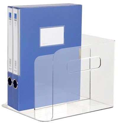 Zeitschriftenhalter, Acryl Aktenhalter transparent Aktenordner Organizer Stehsammler Schreibtisch Organizer Bürobedarf für School Offices, 19.8x18.3x15.3cm