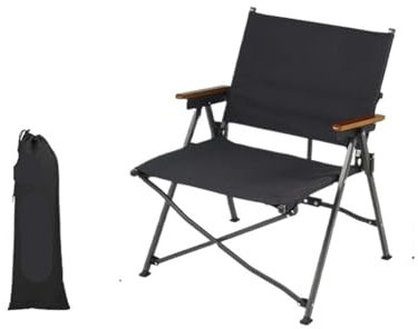 YGMNQAL Campingstuhl Camping Folding Chair Outdoor Fishing Portable Beach Aluminum Alloy Foldable Bearing 120kg Lightweight(Black)