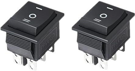 JZK Lot de 2 interrupteurs à bascule marche/arrêt DPDT 6 bornes, 16 A 250 V CA, bouton à bascule DPDT pour voiture, bateau