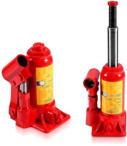 QICBYING Hydraulischer Wagenheber, 2 Tonnen Tragkraft, Hochleistungs-Flaschenheber, Hebeständer Für Autohebebühnen Multifunktional, Höhenverstellbar Für Auto-LKW-Boots-Wohnwagenanhänger