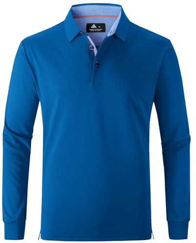 zitysport Polo Uomo Manica Lunga Traspiranti Asciugatura Rapida Camicie a Maniche Lunghe Uomo Camicie Estive Bottoni Uomo Camicia Sportiva Casual Basic Regular Fit Golf Polo Shirt
