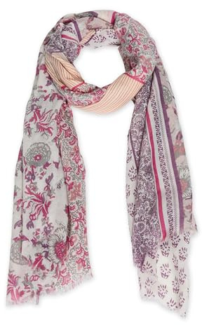 Hadley Wren Women's Lightweight Summer Insect Shield Scarf, Pink Floral