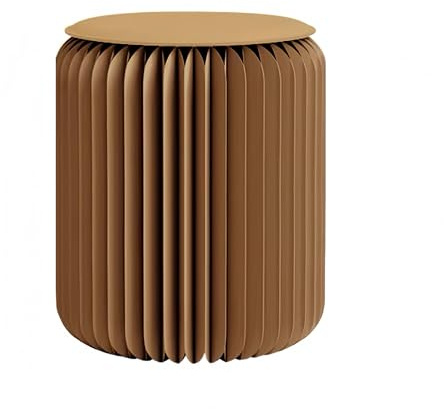 Folding Stool - 17Inch Home Furniture 660lb Load Capacity Foldable Paper Stool - Eco-Friendly Kraft Paper Honeycomb Design,Foldable to 1.2,Brown Modern Minimalist Stool for Living Room(Brown)