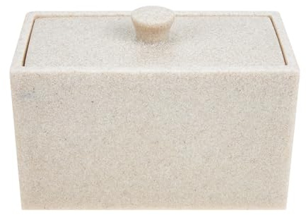 HOMSFOU Caja de Almacenamiento para Hisopos de Algodón y Discos Desmaquillantes 2 Compartimentos, Material de Resina Duradero, Diseño Compacto para Tocador y Baño, Organizador Multiusos