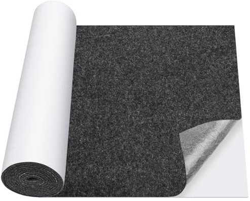 Vicloon Protectores de Fieltro Autoadhesivos Muebles, 150cmx32cm Fieltro Suelo con Adhesivas Traseras para Suelos Deslizadores de Sillas Pies de Muebles, Corta Cualquier Forma 3MM Gris(240Pcs/5x4cm)