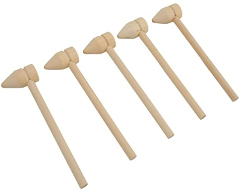 Ahgsup 35pcs Mini Wooden Hammer Set, Small Mallet for Children, Premium Birch Wood Construction, Ideal for Chocolate Breaking, Crafting, and Family Fun