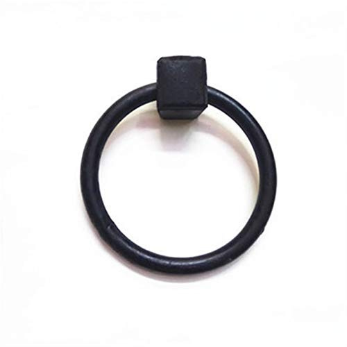 Llamador Puerta Exterior,Aldabas para Puerta Tirón de la fundición hierro aldaba puerta antigua mano manija del aro olmo viejo Puerta Hierro Aldaba Aumentar Anillo engrosamiento(Black,S)