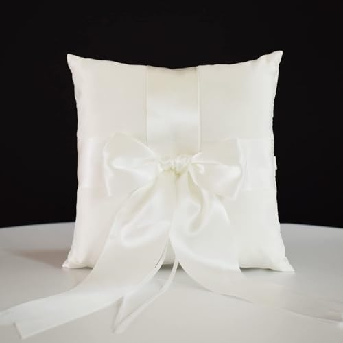 IHLOOTD Coussin Alliance Mariage, Coussin pour Alliances Blanc pour Les Mariages (B)